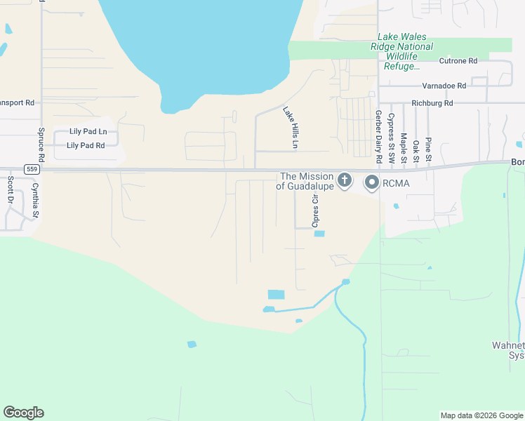 map of restaurants, bars, coffee shops, grocery stores, and more near 124 Madera Drive in Winter Haven