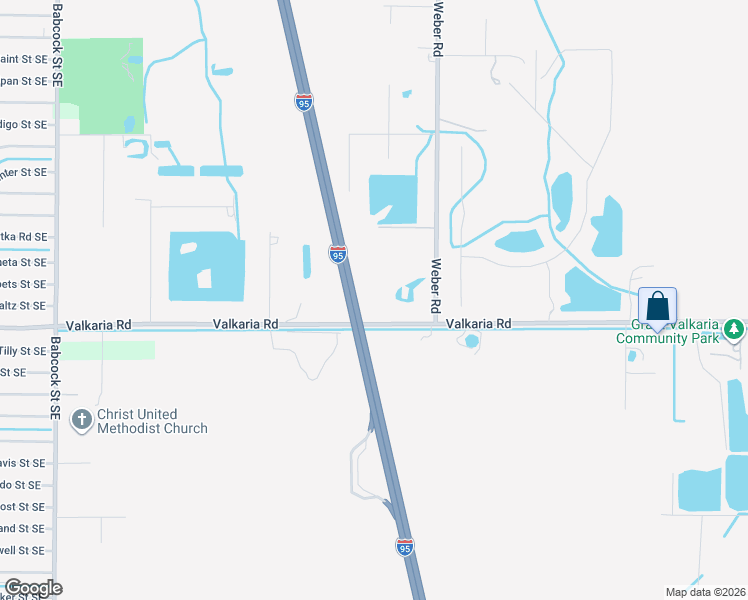 map of restaurants, bars, coffee shops, grocery stores, and more near 680 Valkaria Road in Malabar