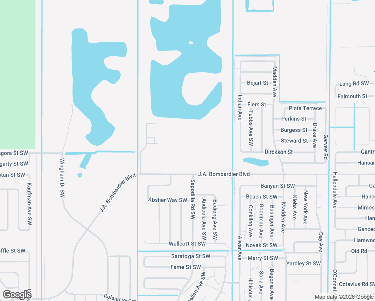 map of restaurants, bars, coffee shops, grocery stores, and more near 1823 Sapodilla Road Southwest in Palm Bay