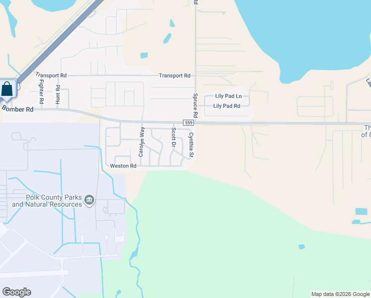 map of restaurants, bars, coffee shops, grocery stores, and more near 4854 Cynthia Street in Bartow
