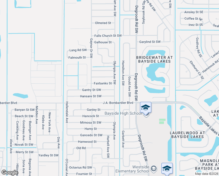 map of restaurants, bars, coffee shops, grocery stores, and more near 435 Fairbanks Street in Palm Bay