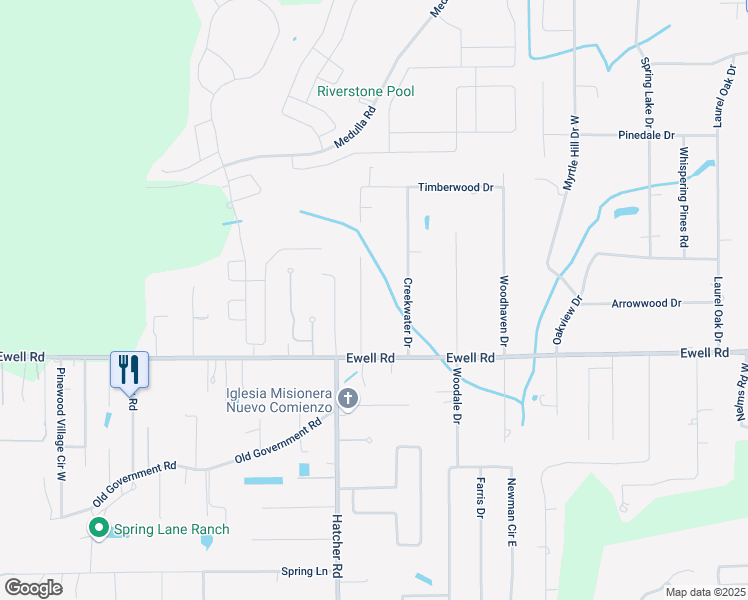 map of restaurants, bars, coffee shops, grocery stores, and more near 6016 Forest Lane in Lakeland