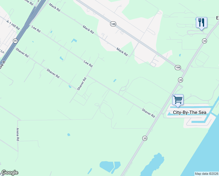 map of restaurants, bars, coffee shops, grocery stores, and more near 504 Shaver Road in Aransas Pass