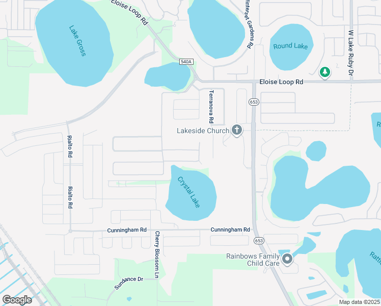map of restaurants, bars, coffee shops, grocery stores, and more near 492 Terranova Street in Winter Haven
