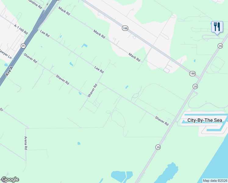 map of restaurants, bars, coffee shops, grocery stores, and more near 540 Shaver Road in Aransas Pass