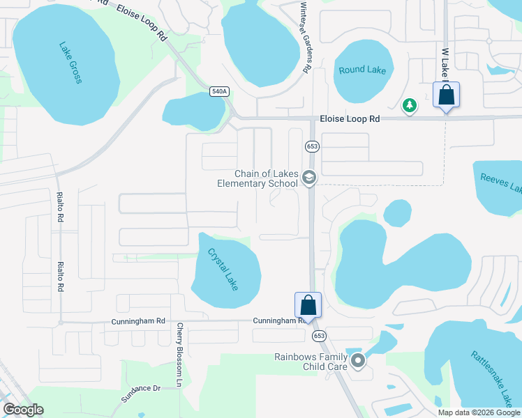 map of restaurants, bars, coffee shops, grocery stores, and more near 853 Terranova Road in Winter Haven