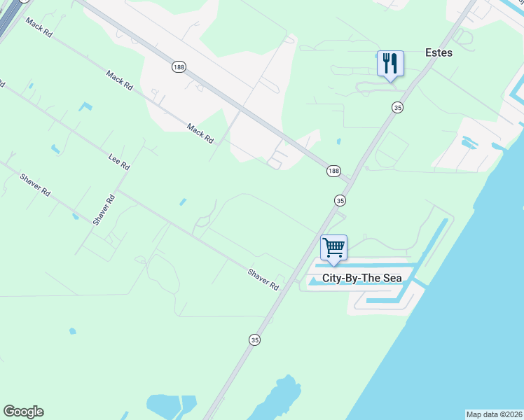 map of restaurants, bars, coffee shops, grocery stores, and more near 323 Kring Road in Aransas Pass