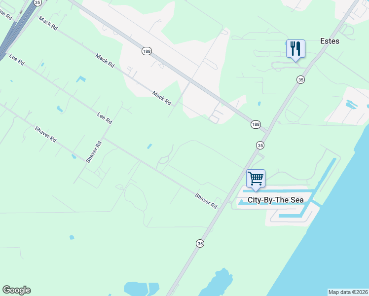 map of restaurants, bars, coffee shops, grocery stores, and more near 333 Dominguez Rd in Aransas Pass