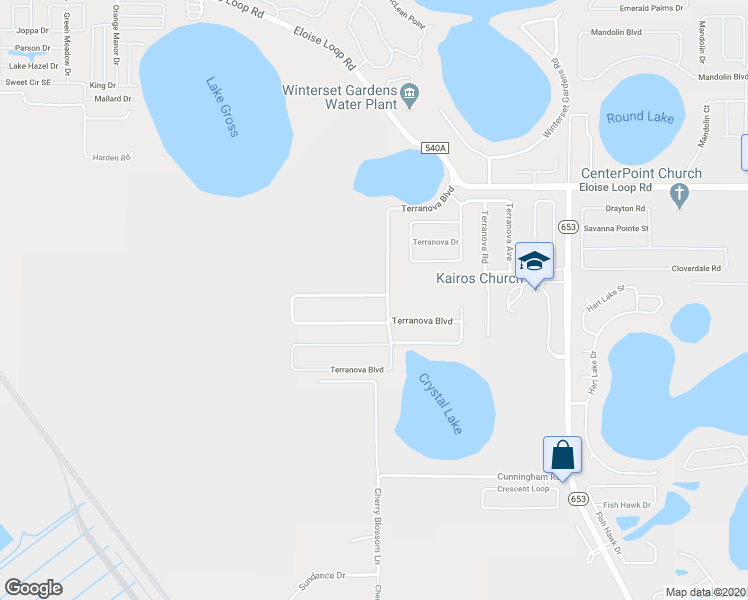 map of restaurants, bars, coffee shops, grocery stores, and more near 399 Terranova Street in Winter Haven
