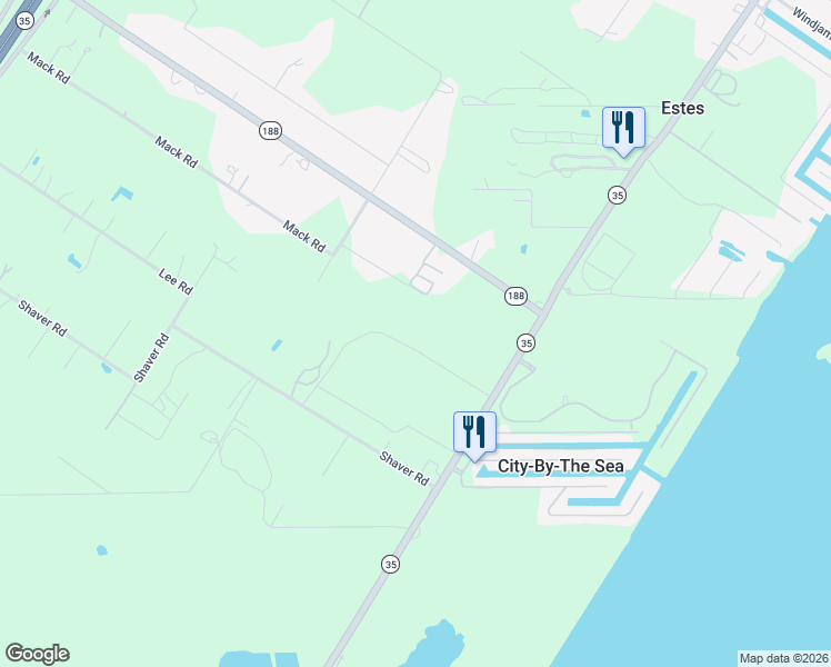 map of restaurants, bars, coffee shops, grocery stores, and more near 229 Kring Road in Aransas Pass