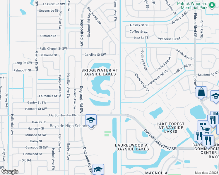 map of restaurants, bars, coffee shops, grocery stores, and more near 1757 La Maderia Drive in Palm Bay