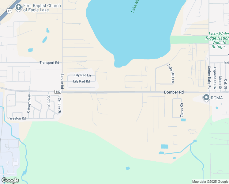 map of restaurants, bars, coffee shops, grocery stores, and more near County Highway 559 in Polk County
