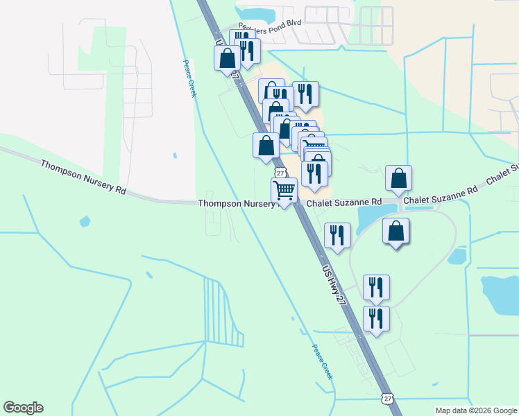 map of restaurants, bars, coffee shops, grocery stores, and more near 4011 Sgt Mary Campbell Way in Lake Wales