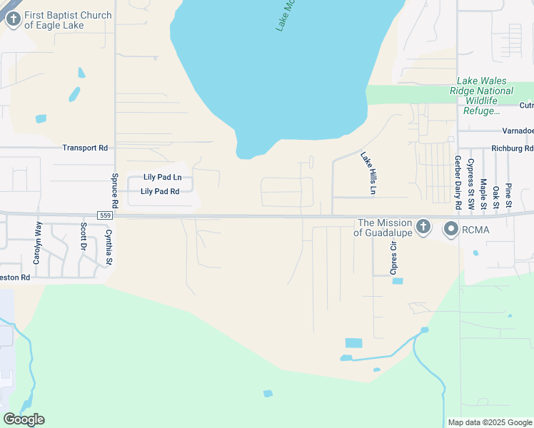 map of restaurants, bars, coffee shops, grocery stores, and more near 2579 Bomber Road in Winter Haven