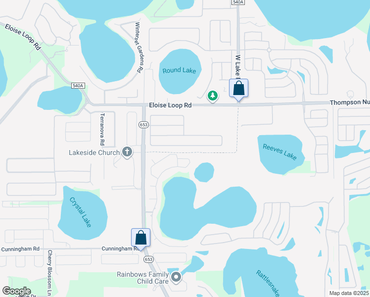 map of restaurants, bars, coffee shops, grocery stores, and more near 186 Cloverdale Road in Winter Haven