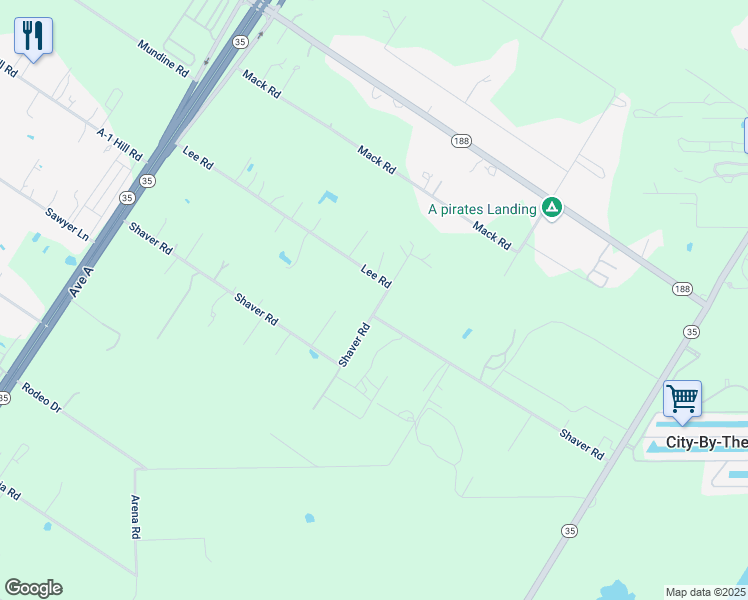 map of restaurants, bars, coffee shops, grocery stores, and more near 871 Lee Road in Aransas Pass