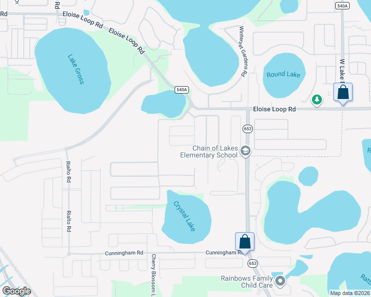 map of restaurants, bars, coffee shops, grocery stores, and more near 541 Terranova Circle in Winter Haven