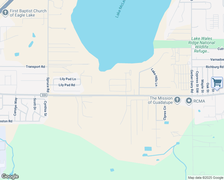 map of restaurants, bars, coffee shops, grocery stores, and more near 2579 Bomber Road in Winter Haven