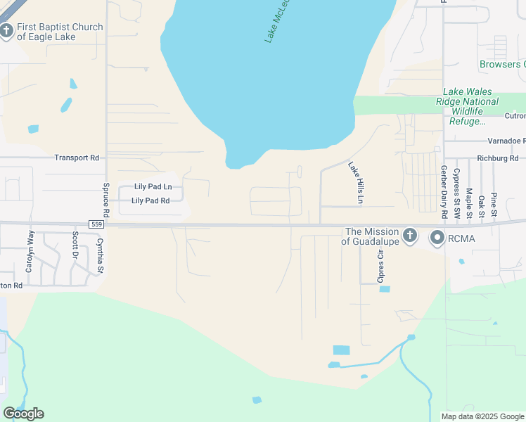 map of restaurants, bars, coffee shops, grocery stores, and more near 2579 Bomber Road in Winter Haven