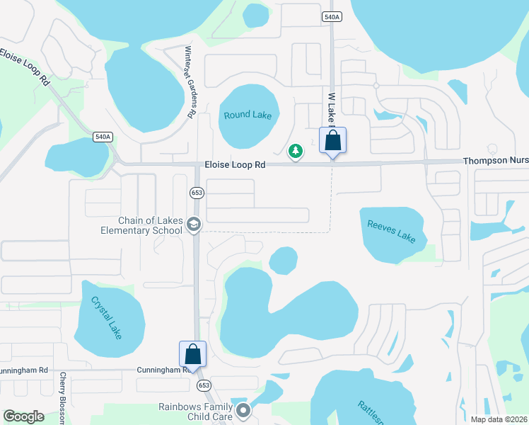 map of restaurants, bars, coffee shops, grocery stores, and more near 186 Cloverdale Road in Winter Haven