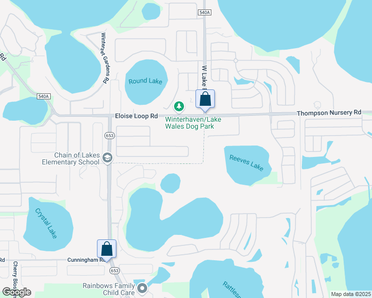 map of restaurants, bars, coffee shops, grocery stores, and more near 267 Cloverdale Road in Winter Haven