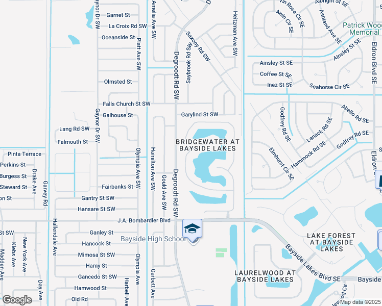 map of restaurants, bars, coffee shops, grocery stores, and more near 1601 Las Palmos Drive in Palm Bay