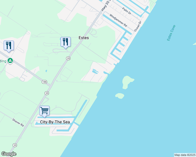 map of restaurants, bars, coffee shops, grocery stores, and more near 1014 Grand Cayman Court in Rockport