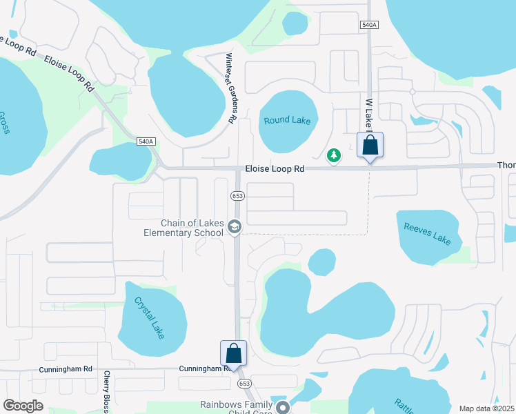 map of restaurants, bars, coffee shops, grocery stores, and more near 364 Cloverdale Road in Winter Haven