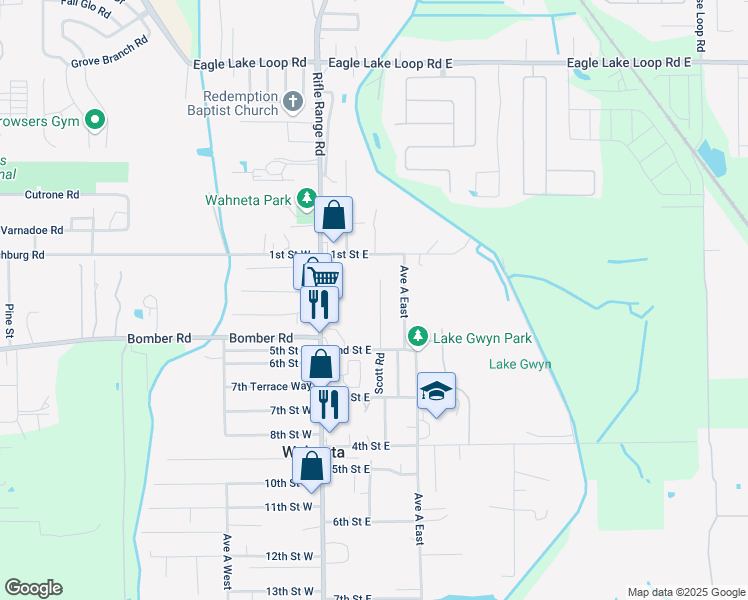 map of restaurants, bars, coffee shops, grocery stores, and more near 118 Scott Road in Winter Haven