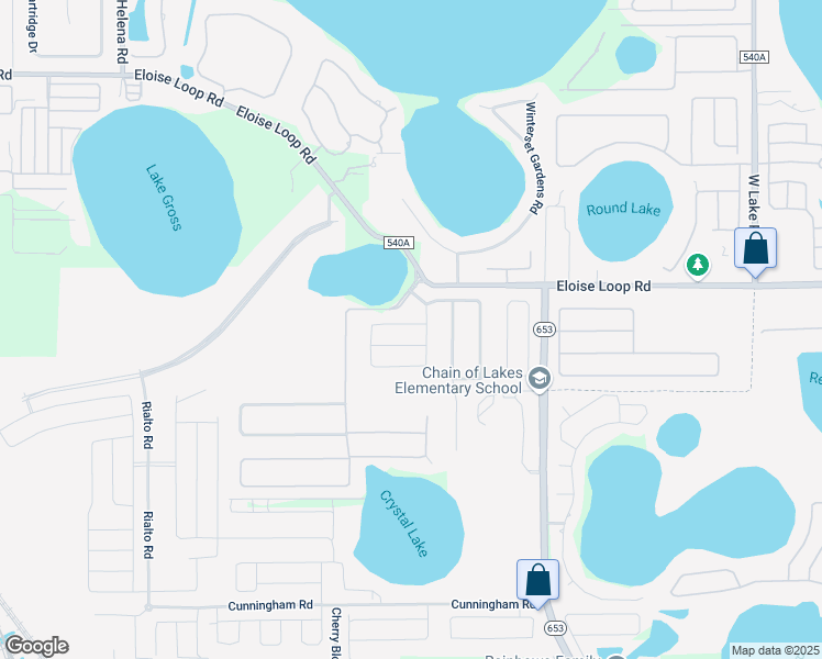 map of restaurants, bars, coffee shops, grocery stores, and more near 592 Terranova Circle in Winter Haven