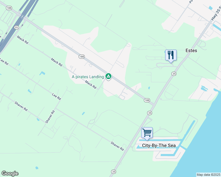 map of restaurants, bars, coffee shops, grocery stores, and more near 410 Mack Road in Aransas Pass