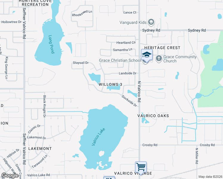 map of restaurants, bars, coffee shops, grocery stores, and more near 1907 Bow Court in Valrico