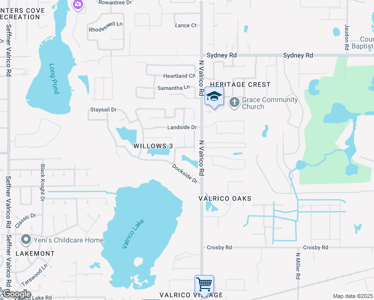 map of restaurants, bars, coffee shops, grocery stores, and more near 2027 Helm Lane in Valrico