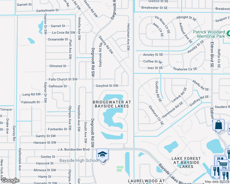 map of restaurants, bars, coffee shops, grocery stores, and more near 1617 La Maderia Drive in Palm Bay