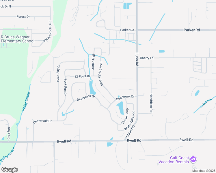 map of restaurants, bars, coffee shops, grocery stores, and more near 5807 Deer Tracks Trail in Lakeland