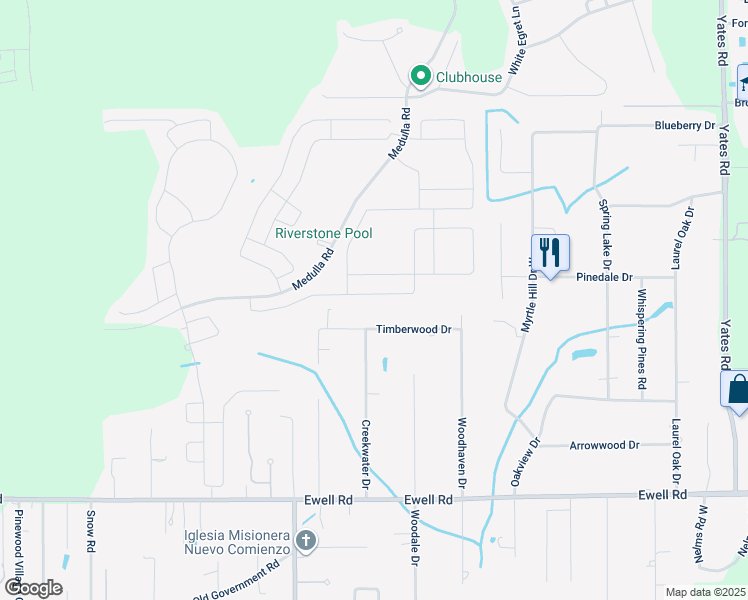 map of restaurants, bars, coffee shops, grocery stores, and more near 4176 Salt Springs Lane in Lakeland