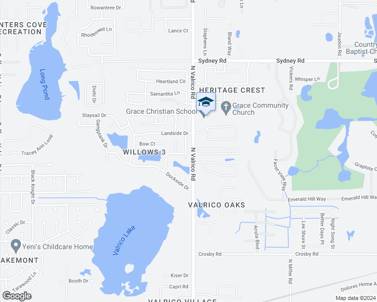 map of restaurants, bars, coffee shops, grocery stores, and more near 1311 Hatch Place in Valrico