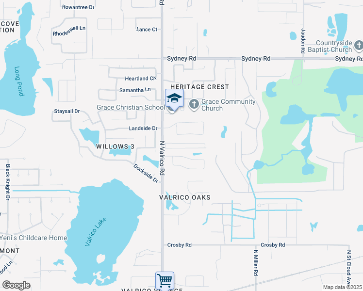 map of restaurants, bars, coffee shops, grocery stores, and more near 1221 North Valrico Road in Valrico