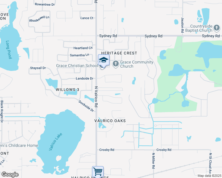 map of restaurants, bars, coffee shops, grocery stores, and more near 13 Town and Country in Valrico