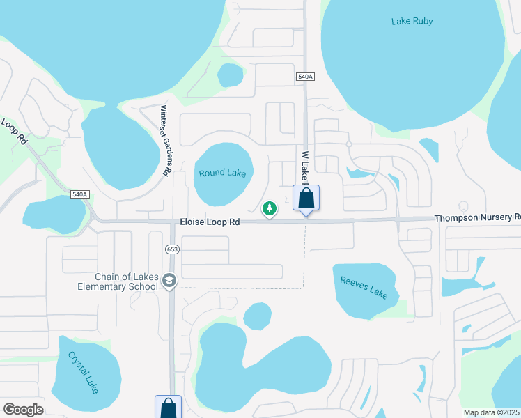 map of restaurants, bars, coffee shops, grocery stores, and more near 4964 Mandolin Court in Winter Haven