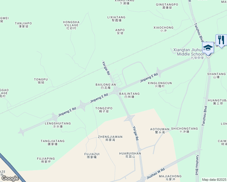 map of restaurants, bars, coffee shops, grocery stores, and more near Jin Peng Dong Lu in Xiang Tan Shi
