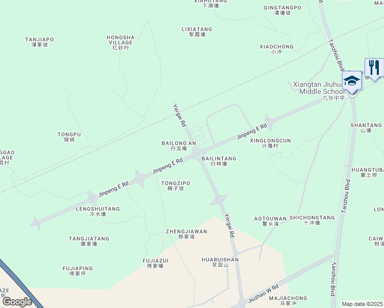 map of restaurants, bars, coffee shops, grocery stores, and more near Jin Peng Dong Lu in Xiang Tan Shi