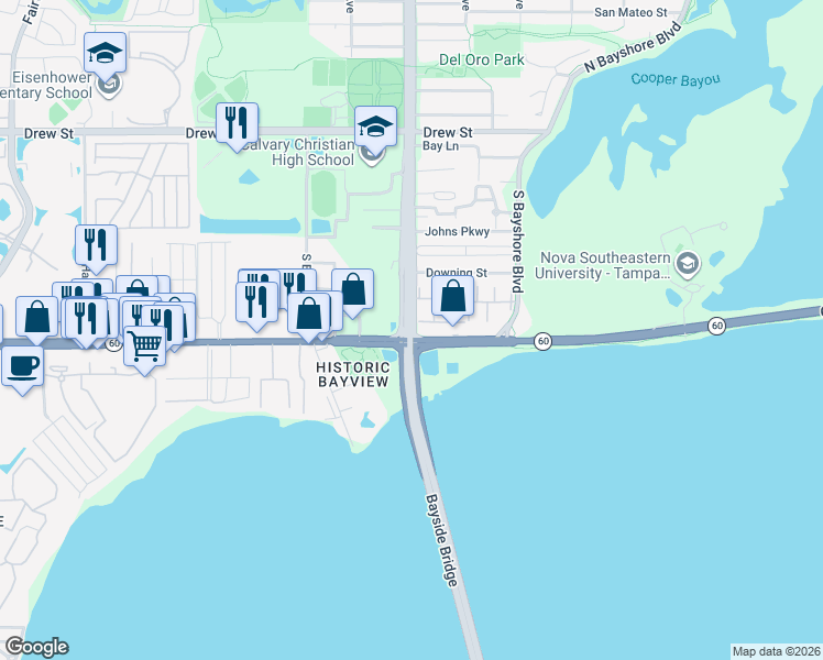 map of restaurants, bars, coffee shops, grocery stores, and more near 337 South McMullen Booth Road in Clearwater