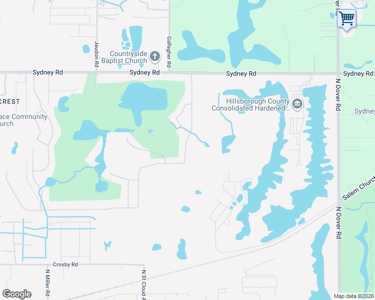map of restaurants, bars, coffee shops, grocery stores, and more near 1433 Emerald Hill Way in Valrico