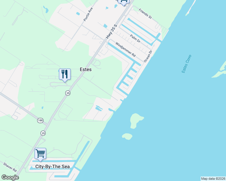 map of restaurants, bars, coffee shops, grocery stores, and more near 206 Lands End Street in Rockport
