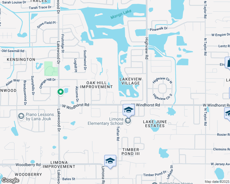 map of restaurants, bars, coffee shops, grocery stores, and more near 1321 Garden Stone Lane in Brandon