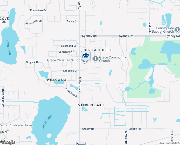map of restaurants, bars, coffee shops, grocery stores, and more near 2235 Landside Drive in Valrico