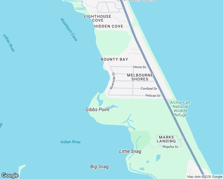 map of restaurants, bars, coffee shops, grocery stores, and more near 6015 Riverside Drive in Melbourne Beach