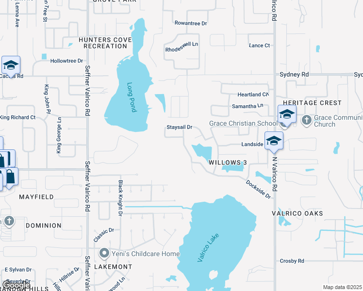 map of restaurants, bars, coffee shops, grocery stores, and more near 1330 Gangplank Drive in Valrico
