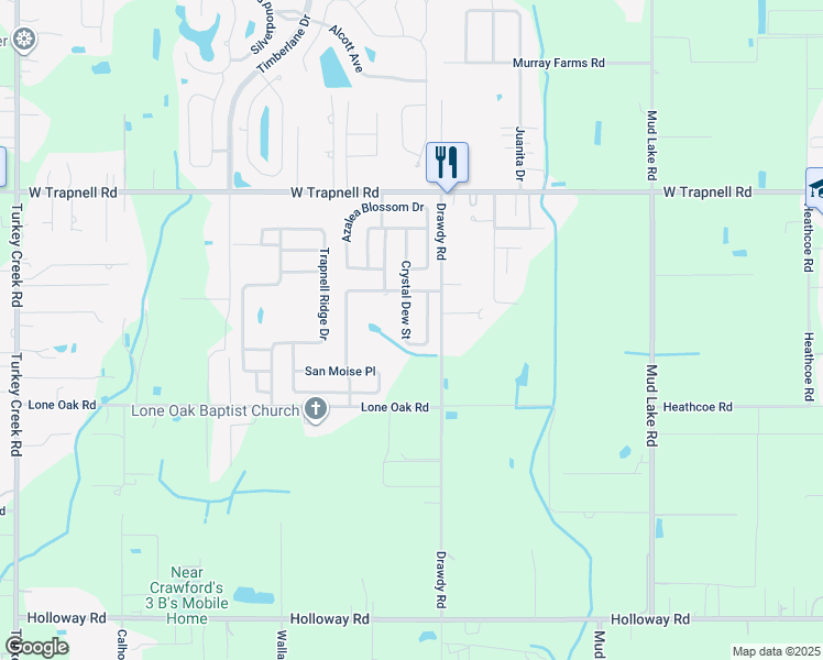 map of restaurants, bars, coffee shops, grocery stores, and more near 3816 Crystal Dew Street in Plant City